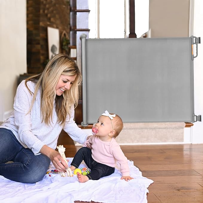 Momcozy Retractable Baby Gate, Extends up to 55" Wide, Child Safety Baby Gates - Image 8