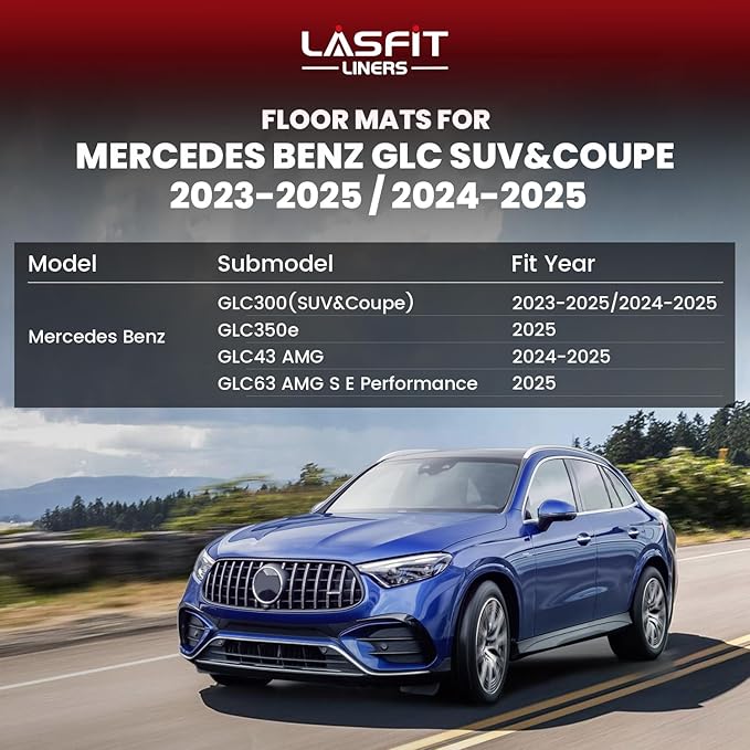 LASFIT Floor Mats for Mercedes Benz GLC 2023-2026, GLC300 / GLC350e / GLC43 - Image 2