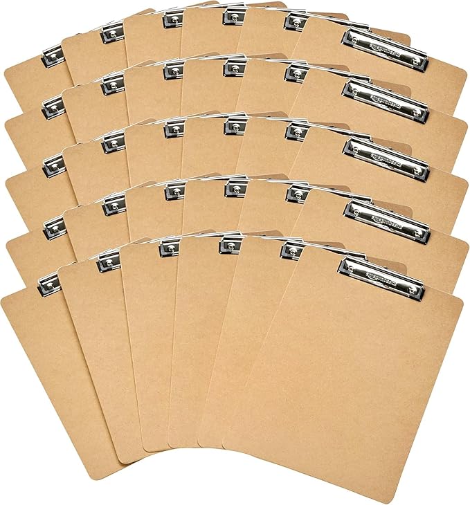 Amazon Basics Hardboard Office Clipboard, Letter Size by AmazonBasics
