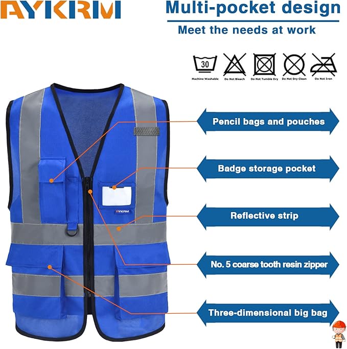 A-SAFETY High Visibility Reflective Safety Vest Customize Logo - Image 3