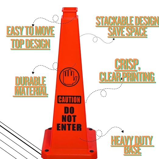 BESEA Caution Cone 3 Pack, Business Parking Lots, Indoor/Outdoor - Image 6