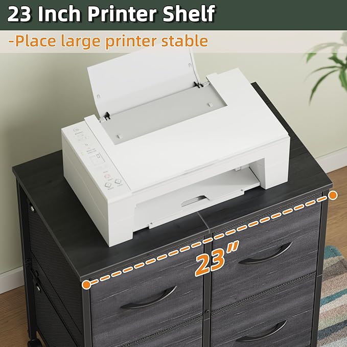 4 Drawer Lateral File Cabinet, Mobile Filing Cabinet - Image 5