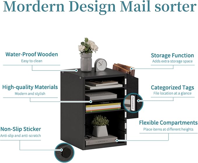 Literature Organization Paper Storage Slot, Office Desk File Organizer - Image 7