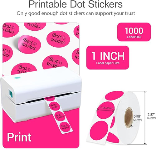 1 Inch Circle Dot Stickers 4000PCS Color Coding Thermal Labels Dots Writable - Image 2