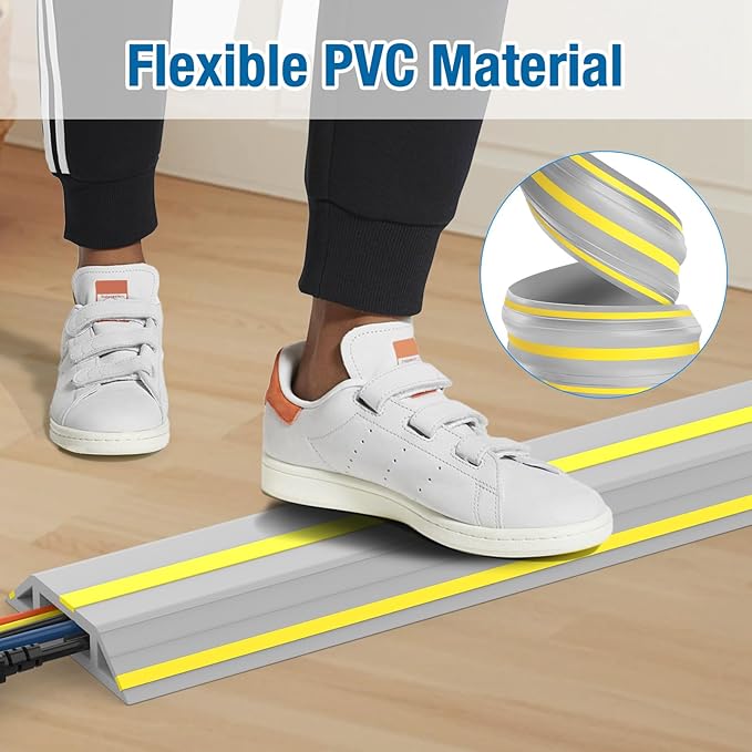 Eapele Floor Cable Cover Protector, Heavy Duty PVC Duct Easy to Unroll - Image 6