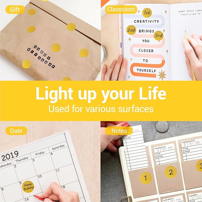 1 Inch Circle Dot Stickers 1000 PCS Color Coding Thermal Labels Dots Writable - Image 4