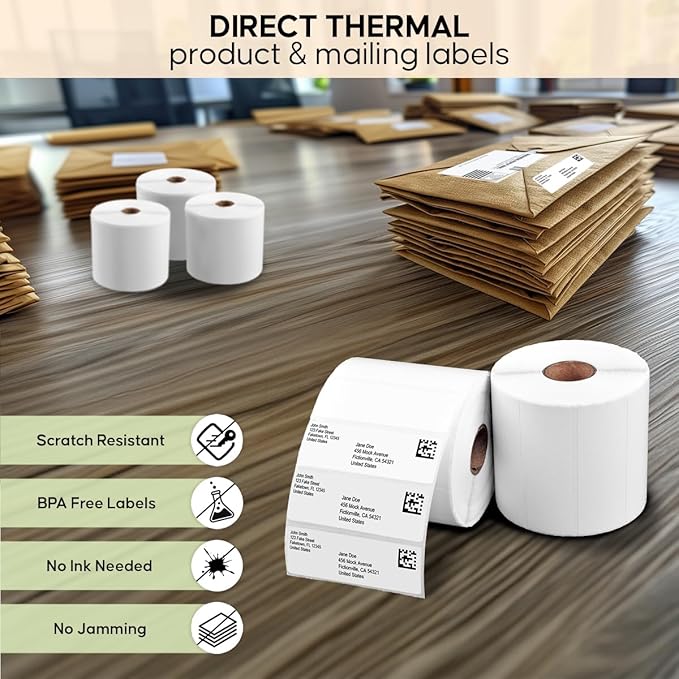 2 Rolls of 3 x 1 Direct Thermal Labels, 1400 Labels per Roll - Image 3