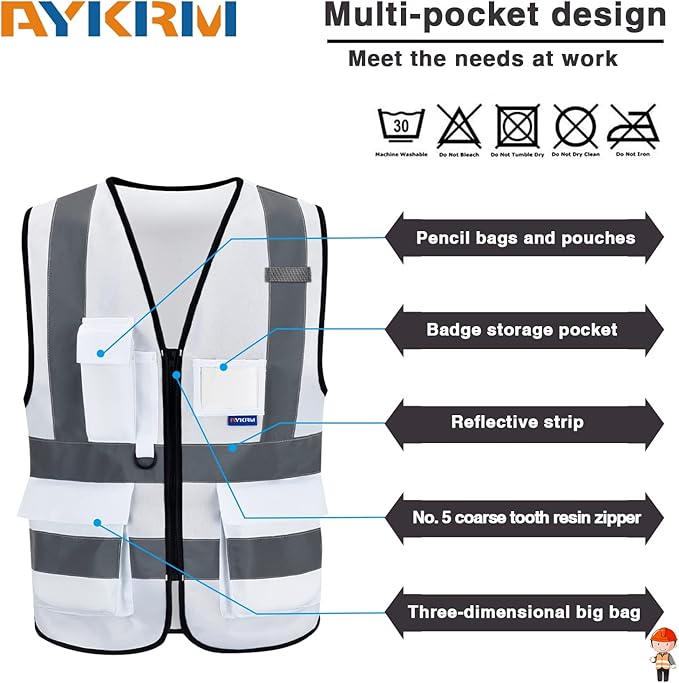 A-SAFETY High Visibility Reflective Safety Vest Customize Logo - Image 3