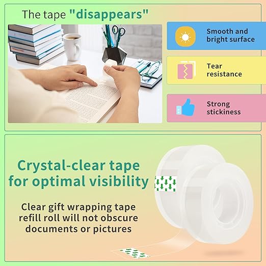 OWLKELA 12 Rolls Clear Tape Refills, Transparent Tape, All-Purpose Transparent - Image 5