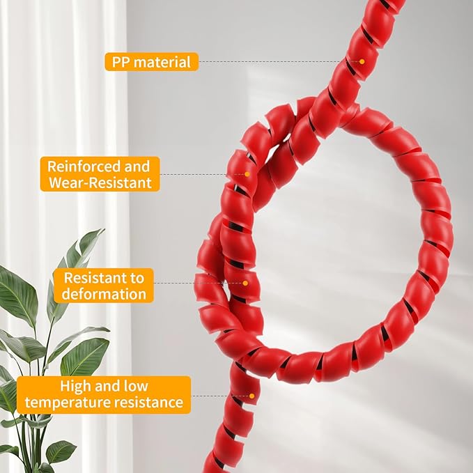 Spiral Cable Wrap, 33ft Wire Protection Sleeve Cover Cable Organizer Pipe - Image 3