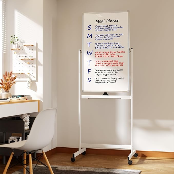 Rolling Whiteboard on Wheels, Portable Standing Dry Erase Board Easel - Image 7