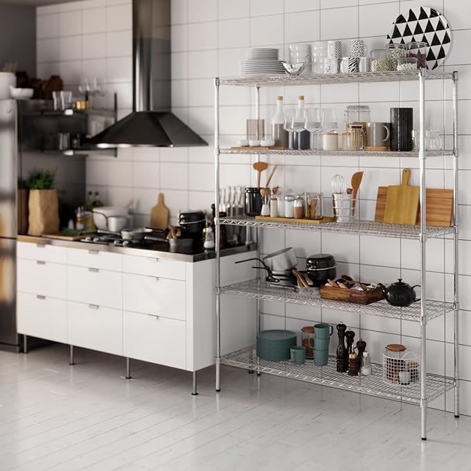 18" Deep x 54" Wide x 74" Height Wire Shelving Kit | 5-Tier | NSF Commercial - Image 8