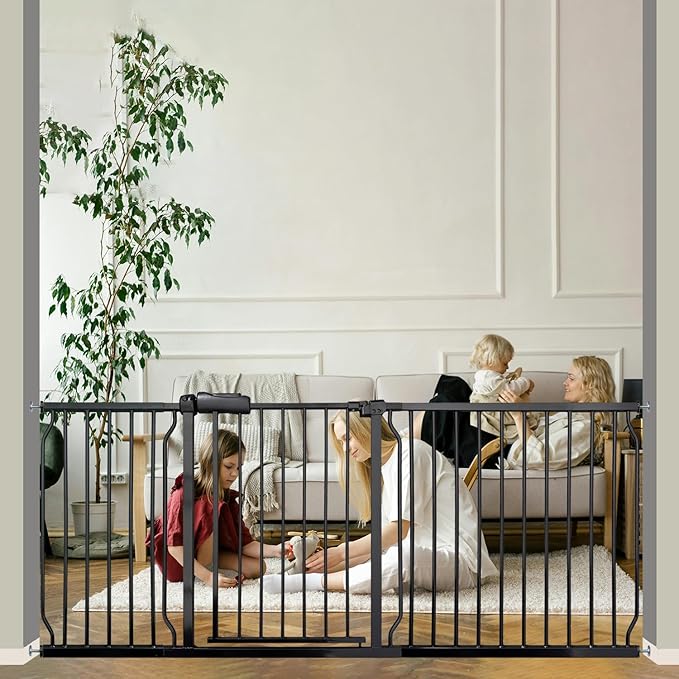 Baby Gates Extra Wide 71.5-76.4 Inch Large Baby Gates by SmartDesignBigProtection