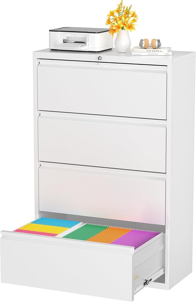 Superday Lateral File Cabinet 4 Drawer, Filing Cabinets by SuperdayMetalFurniture