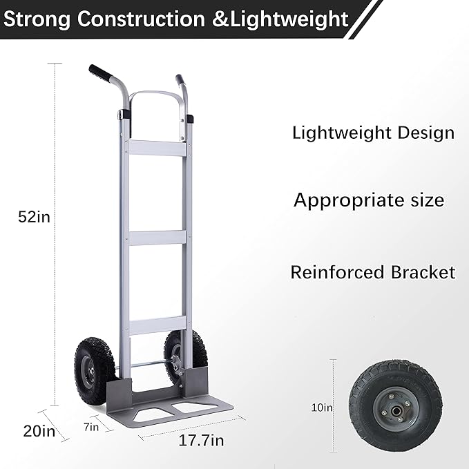LEADALLWAY Aluminum Hand Trucks Heavy Duty - Image 2