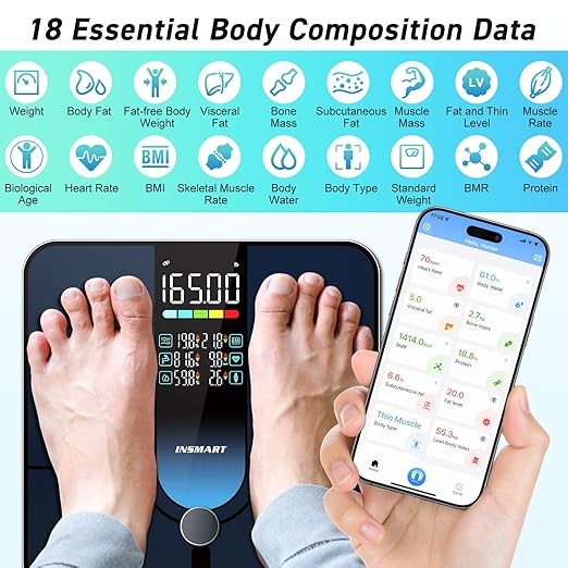 INSMART Smart Scale for Body Weight, Large Display Body Fat Scale, Accurate - Image 3