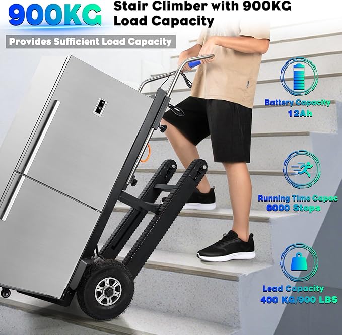 Electric Stair Climbing Hand Trucks Dolly Cart, 900lb Capacity Heavy Duty Stair - Image 7