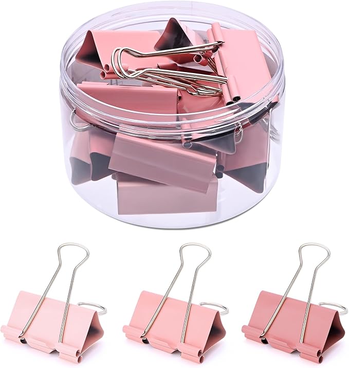 Temiary Aesthetic Binder Clips, Binding Paperwork Clamps by Temiary