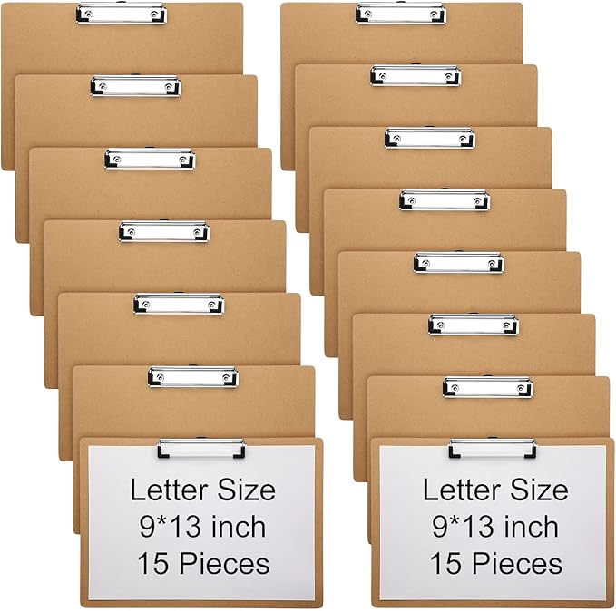 Sherr 15 Pcs Clipboard 9 x 13 Inch Large Landscape Clipboards by Sherr