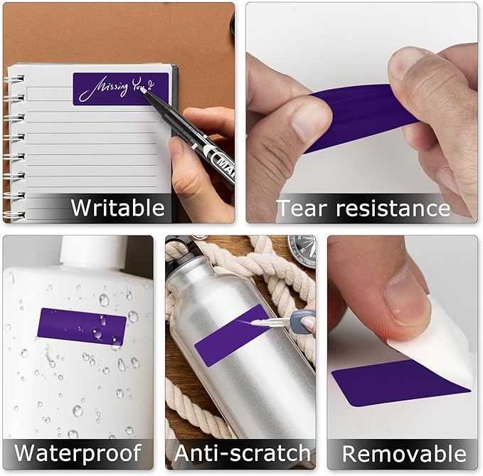 Purple Color Coding Labels 1 × 2 Inches Self-Adhesive Vinyl Rectangle Stickers - Image 6