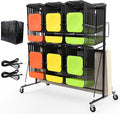 Folding Chair Rack for Storage, Folding Chair Cart 84 Chairs on Wheels Table by HIMcup