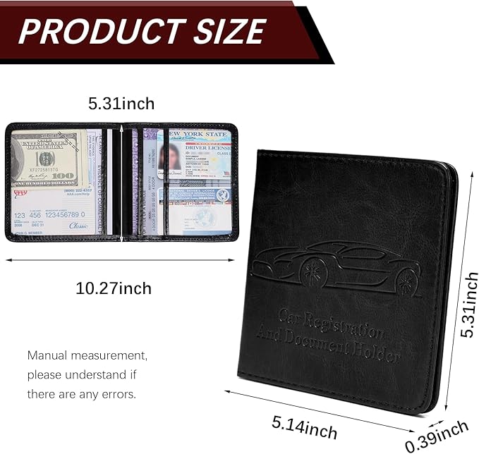 Car Registration and Insurance Holder, Vehicle Glove Box Car Organizer - Image 4