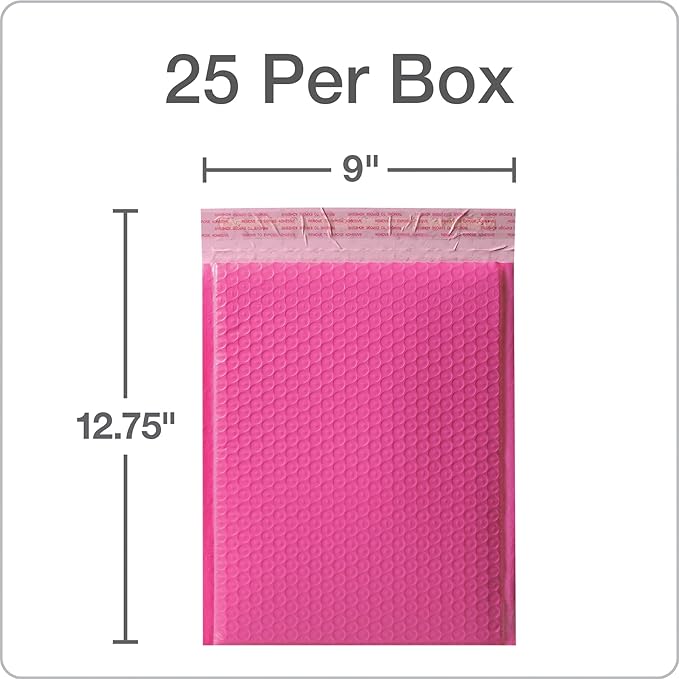 Quality Park Bubble Mailers, 8.25 x 11 Shipping Envelopes, Water Resistant Pink - Image 7