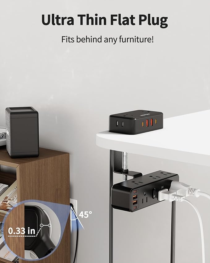 Dual Layer Desk Clamp Power Strip - Image 5
