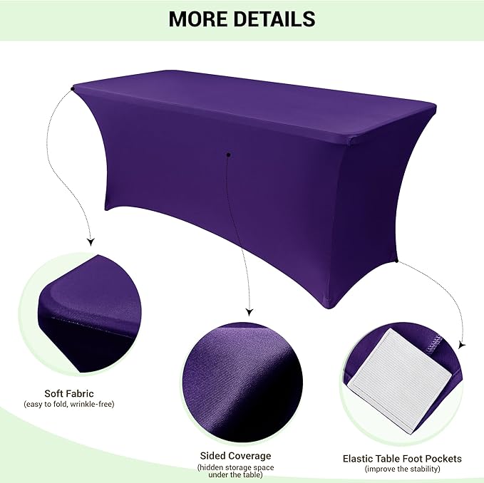 Obstal 6 Pack Stretch Spandex Table Covers - Image 3