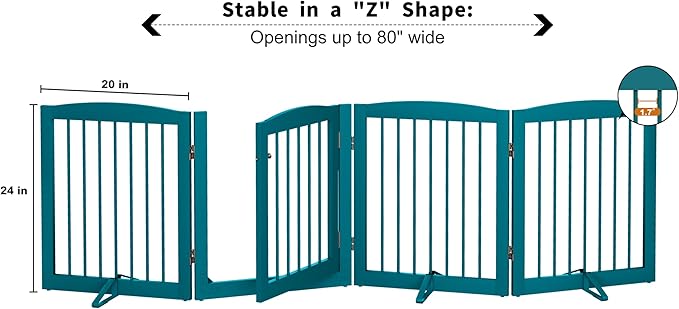 Freestanding Dog Gate with Door, Pet Gate - Image 6