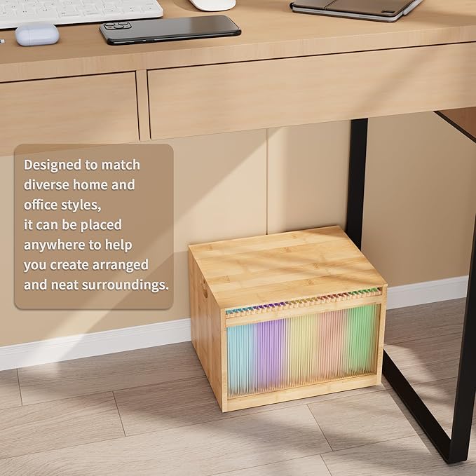 Natural Bamboo & Acrylic File Box - Image 5