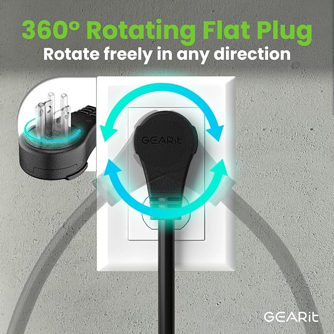 GEARit 360 Rotating Plug Indoor Outdoor Extension Cord Waterproof 15ft - Image 7