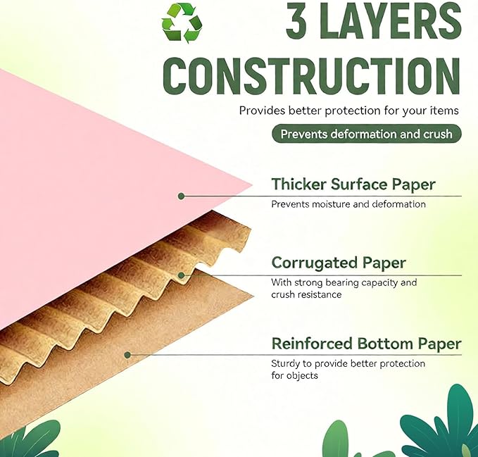 10 Pack 12"x9"x4" inch Shipping Boxes Pink Corrugated Cardboard Box - Image 4