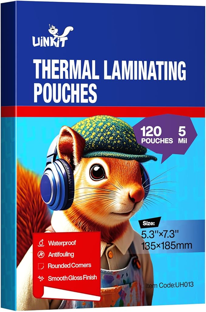 Uinkit Photo Laminating Pouches 5x7 inches 5mil Thickness Extra Protection by UinkitHandicraftsandConservationSpecialist