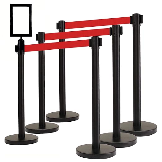 VIP Crowd Control Retractable Belt Queue Safety Stanchion Barrier Set by CrowdControlCenter