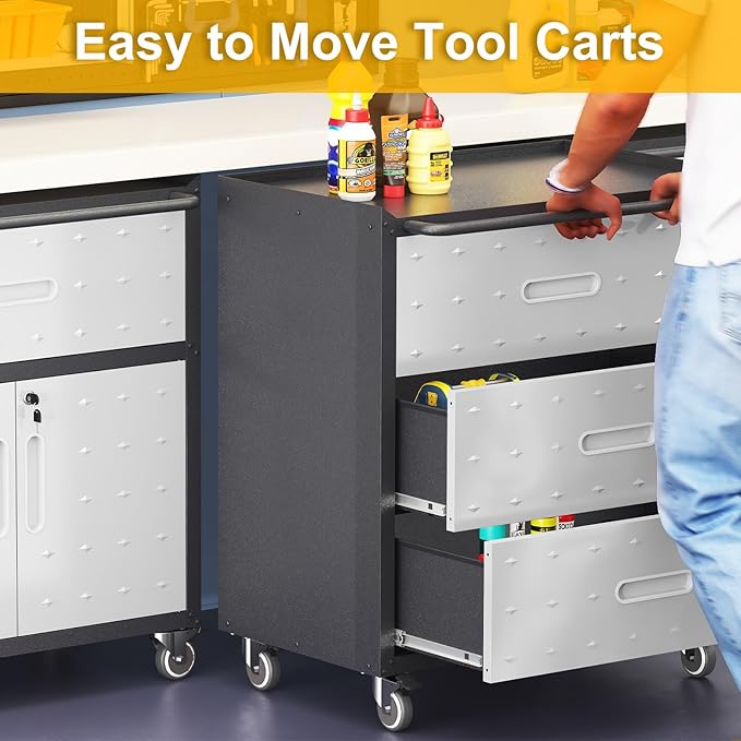 3 Drawers Metal Tool Storage Cabinet - Image 5