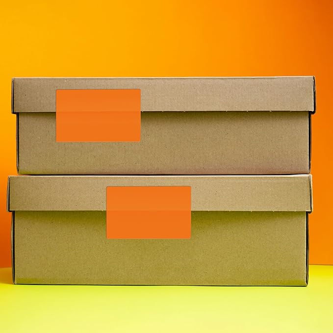 Orange Rectangle Stickers 3 x 2 Inch Color Coding Labels Vinyl Roll - Image 5