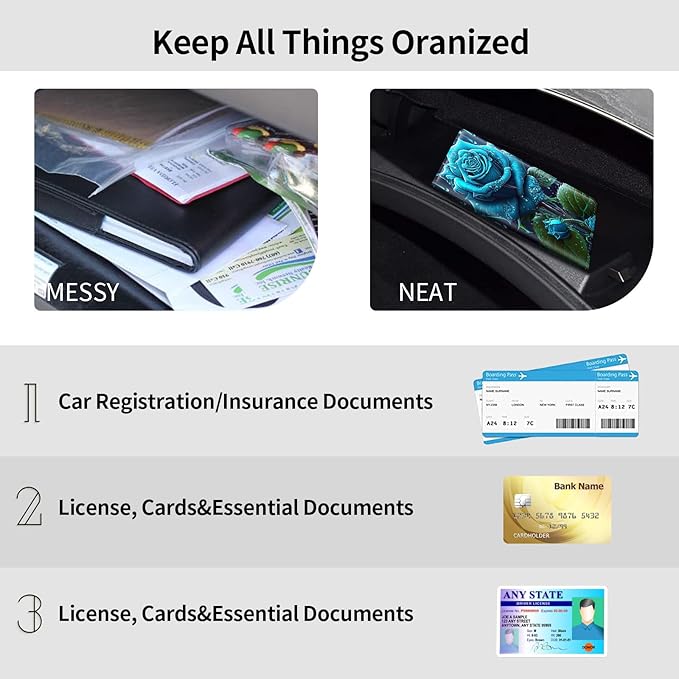 Car Registration and Insurance Holder, Leather Car Glove Box Organizer - Image 5