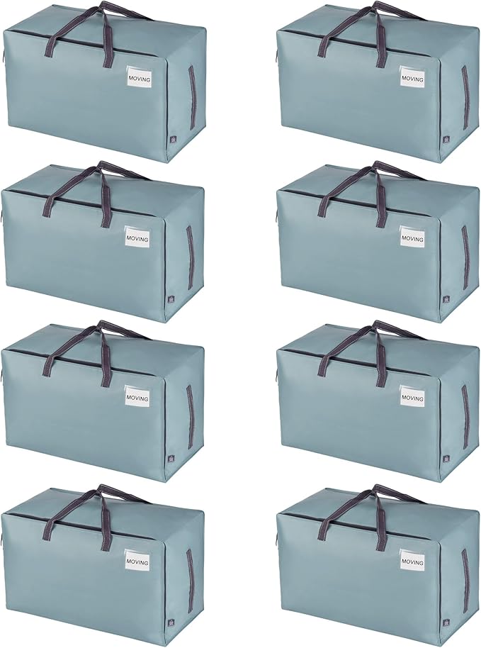 VENO 8 Pack Moving Bags and Large Christmas Decoration Storage Bins by Veno
