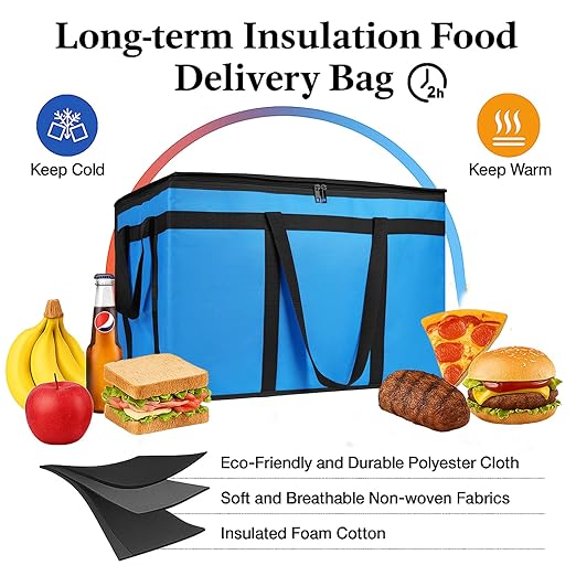 Bodaon Large 10-Pack Insulated Food Delivery Bag, XXXL Catering/Pizza Cooler - Image 2
