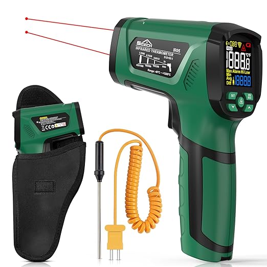 Infrared Thermometer Gun, SQECH Laser Thermometer Gun -40℉～2192℉, 50:1 by SQECH