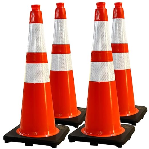 BESEA 4PACK 28” inch Traffic Safety Cones Orange Road Parking Cones Heavy Duty by BeSea