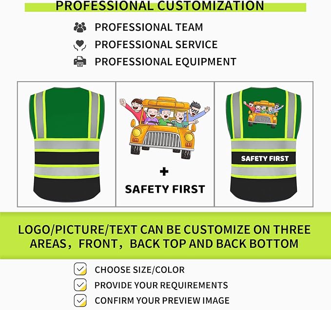 BeautyWill Custom Logo Safety Vest Class2 High Visibility Reflective Vest - Image 2