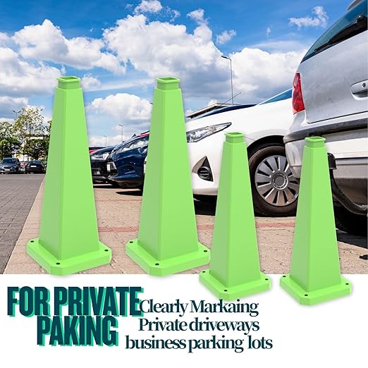 BESEA 3 Pack 28" Bright Green Traffic Safety Cones - Image 3