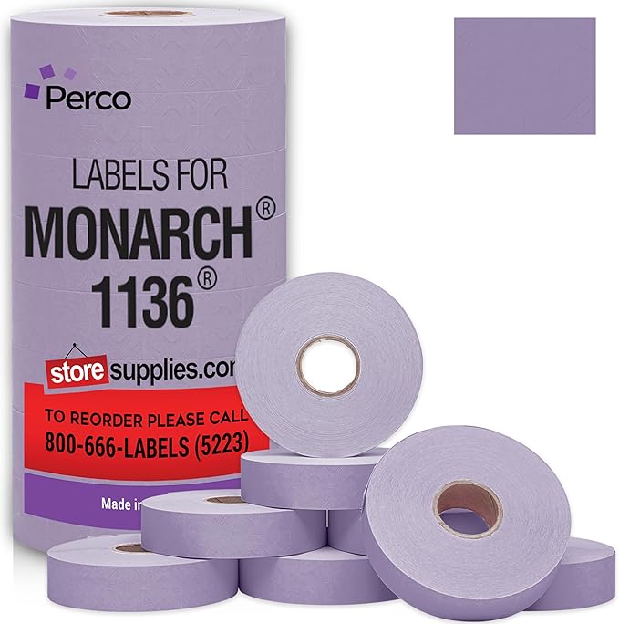 Perco Lavender Pricing Labels for Monarch 1136 by Perco