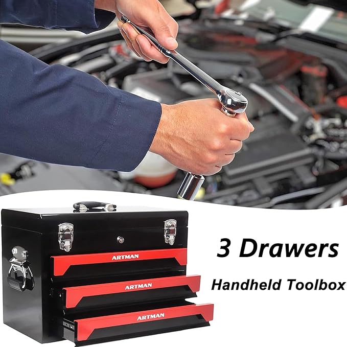 3 Drawers Metal Tool Box - Image 8