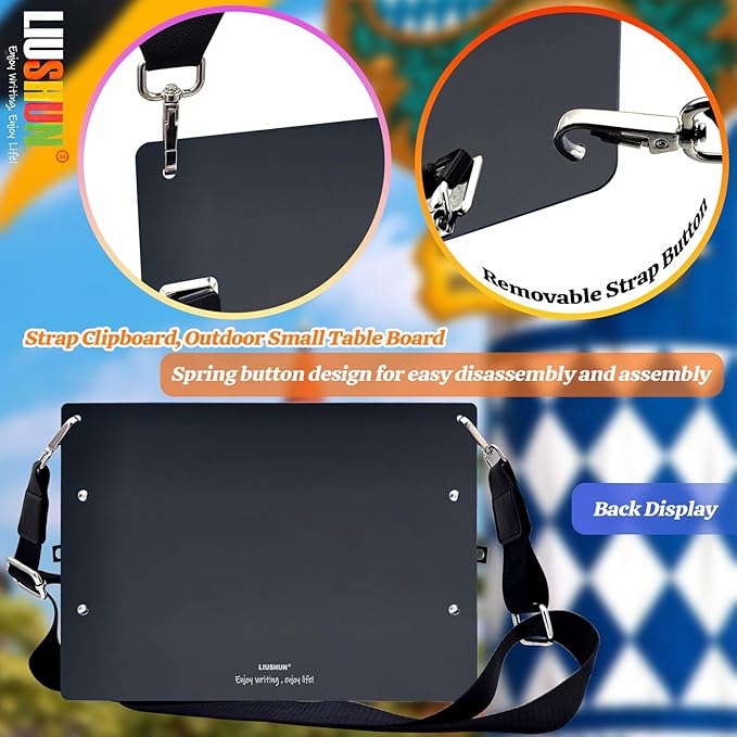 Aluminum Metal Clipboard with Detachable Adjustable Shoulder Strap A4 Double - Image 4