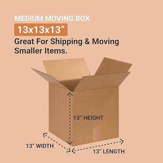 Aviditi 13 x 13 x 13 Corrugated Cardboard Boxes, Medium 13"L x 13"W x 13"H - Image 2
