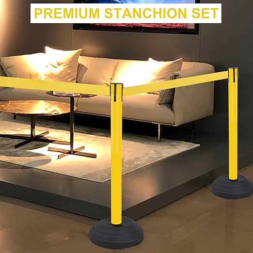 OangeStar 6 Packs Crowd Control Stanchions w/10ft Retractable Belt, Crowd - Image 5