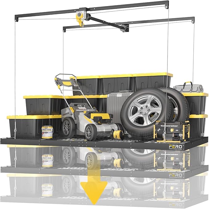 Garage Ceiling Storage Racks – 4x8 FT Overhead Garage Storage Rack by Unknown